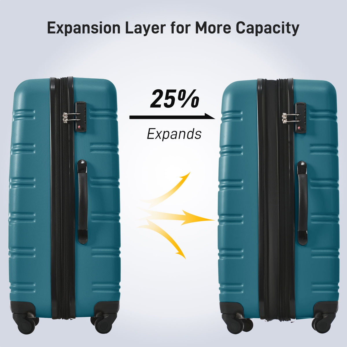 Hardshell Luggage Sets 4 Pieces with TSA Lock and Spinner Wheels - Multiple Colors