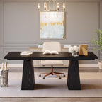 Double Pedestal Executive Desk with Spacious Work Surface - Dark Brown or Black