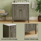 Vintage Bathroom Vanity With Sink and Soft-Close Doors - Dark Gray or White