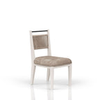 Rope Back Dining Chair with Solid Wood Frame - Beige / Carmel