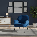 Upholstered Accent Armchair with Shell-Shaped Design - Multiple Colors