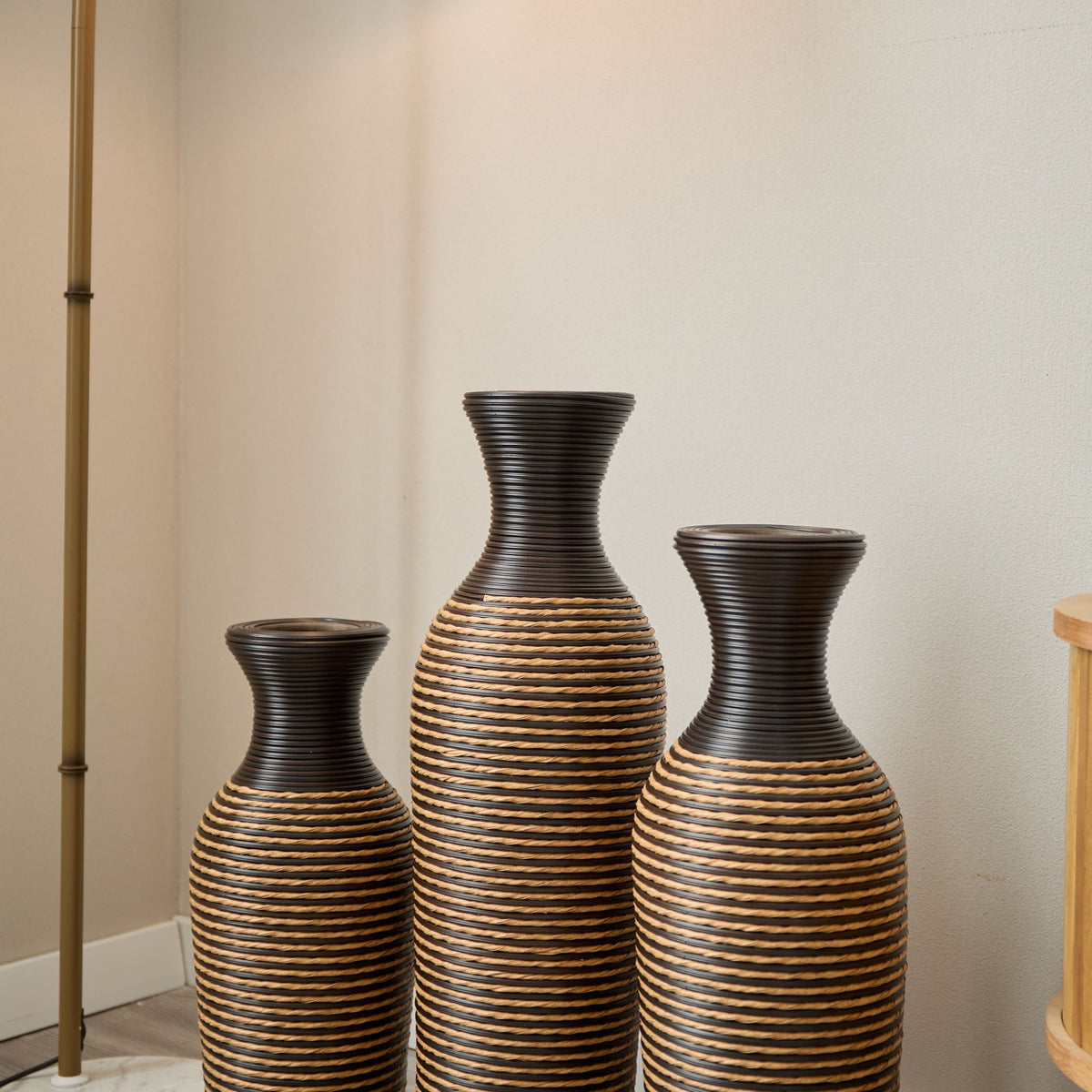 Classic And Neat Floor Vase with High Independent Stand - Multiple Colors