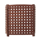 3 Panel Outdoor Air Conditioner Fence Screen with Solid Wood - Light Brown or Dark Gray
