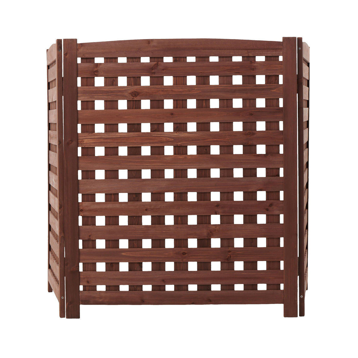 3 Panel Outdoor Air Conditioner Fence Screen with Solid Wood - Light Brown or Dark Gray