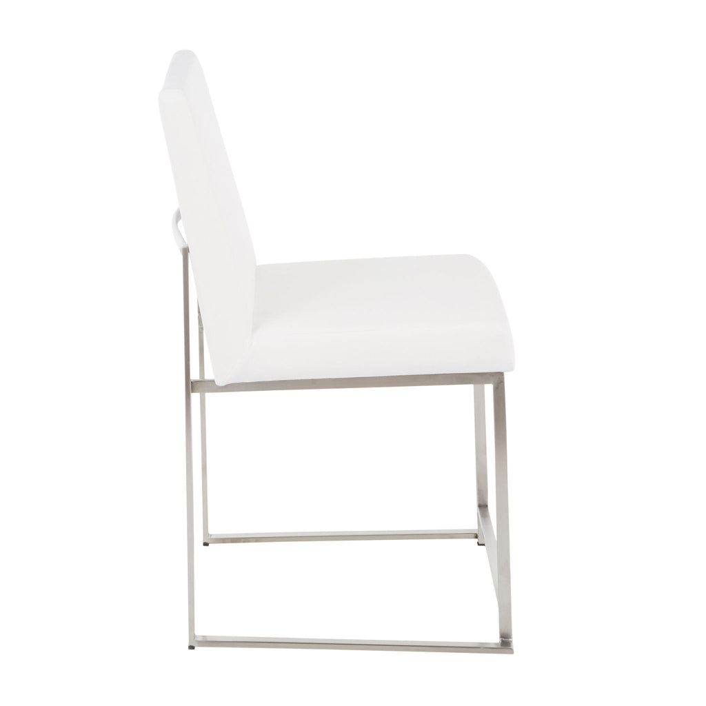 Fuji Contemporary High Back Dining Chair Set with Upholstered Seat - Multiple Colors