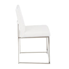 Fuji Contemporary High Back Dining Chair Set with Upholstered Seat - Multiple Colors