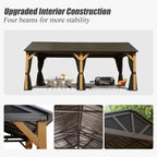 Cedar Wood Gazebo with Spacious Interior - Natural Cedar Finish