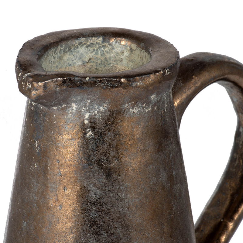 Gold Terracotta Pitcher Vase with Durable Ceramic Construction - Gold