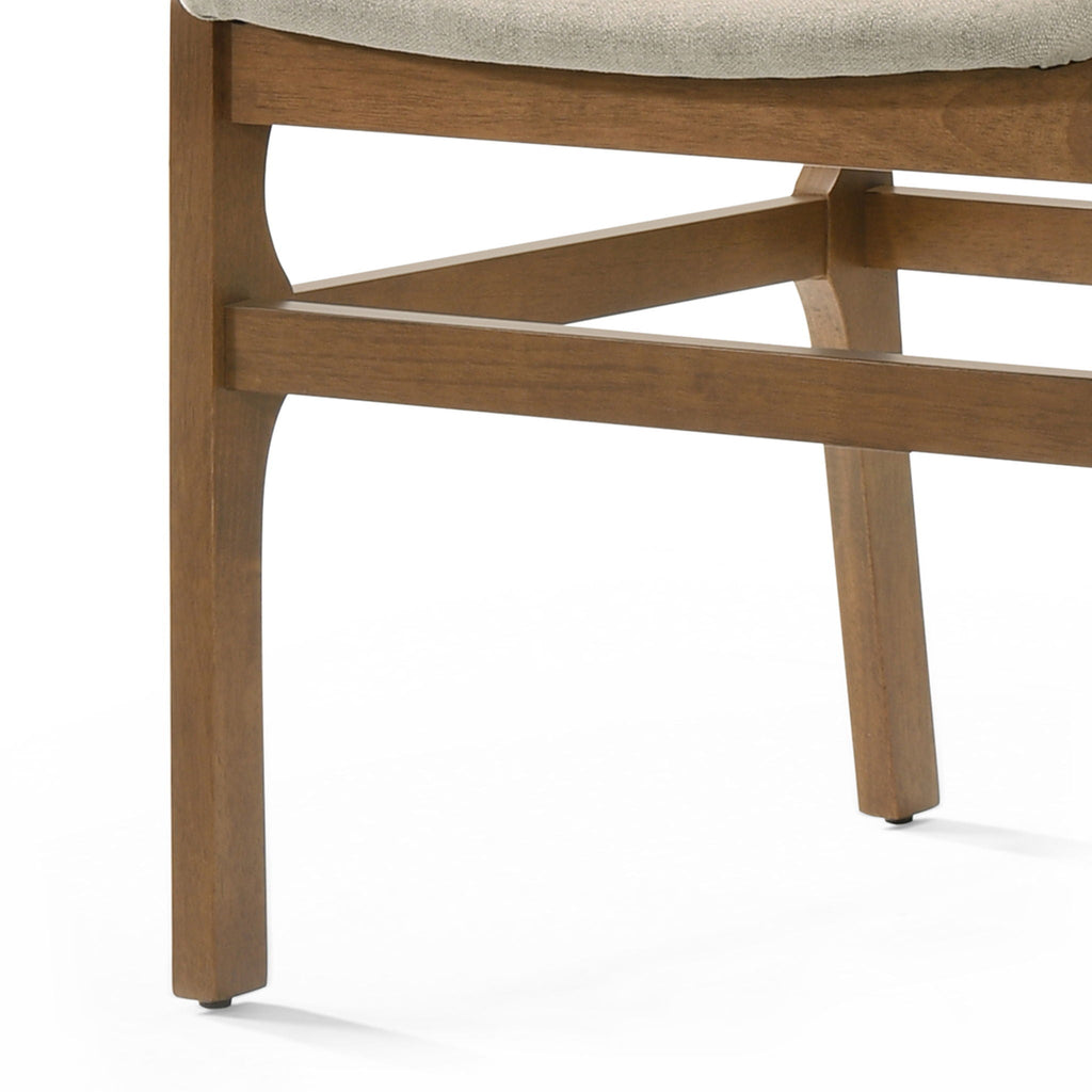 Contemporary Dining Chair Set with Upholstered Fabric Seats - Light Brown