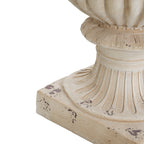 Garden Urn, Antique White, 27" H with Drainage Hole
