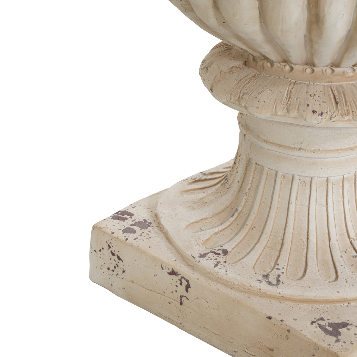 Garden Urn, Antique White, 27" H with Drainage Hole