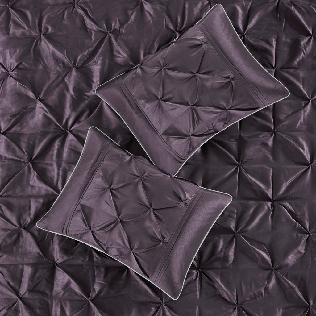 7 Piece Tufted Comforter Set - Plum California King