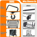 Bigger Super Jumbo Shopping Cart with Foldable Metal Frame - Metal