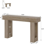 Extra Long Narrow Console Table with Open Storage Shelf - Dark Brown, Light Brown, or Dark Gray