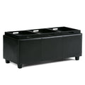 Avalon Upholstered Storage Ottoman with Flip-Over Serving Trays - Multiple Colors