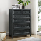 6 Drawer Chest with Smooth Slides - Black or White