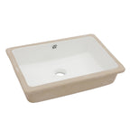 Modern Ceramic Rectangular Undermount Bathroom Sink with Overflow - White