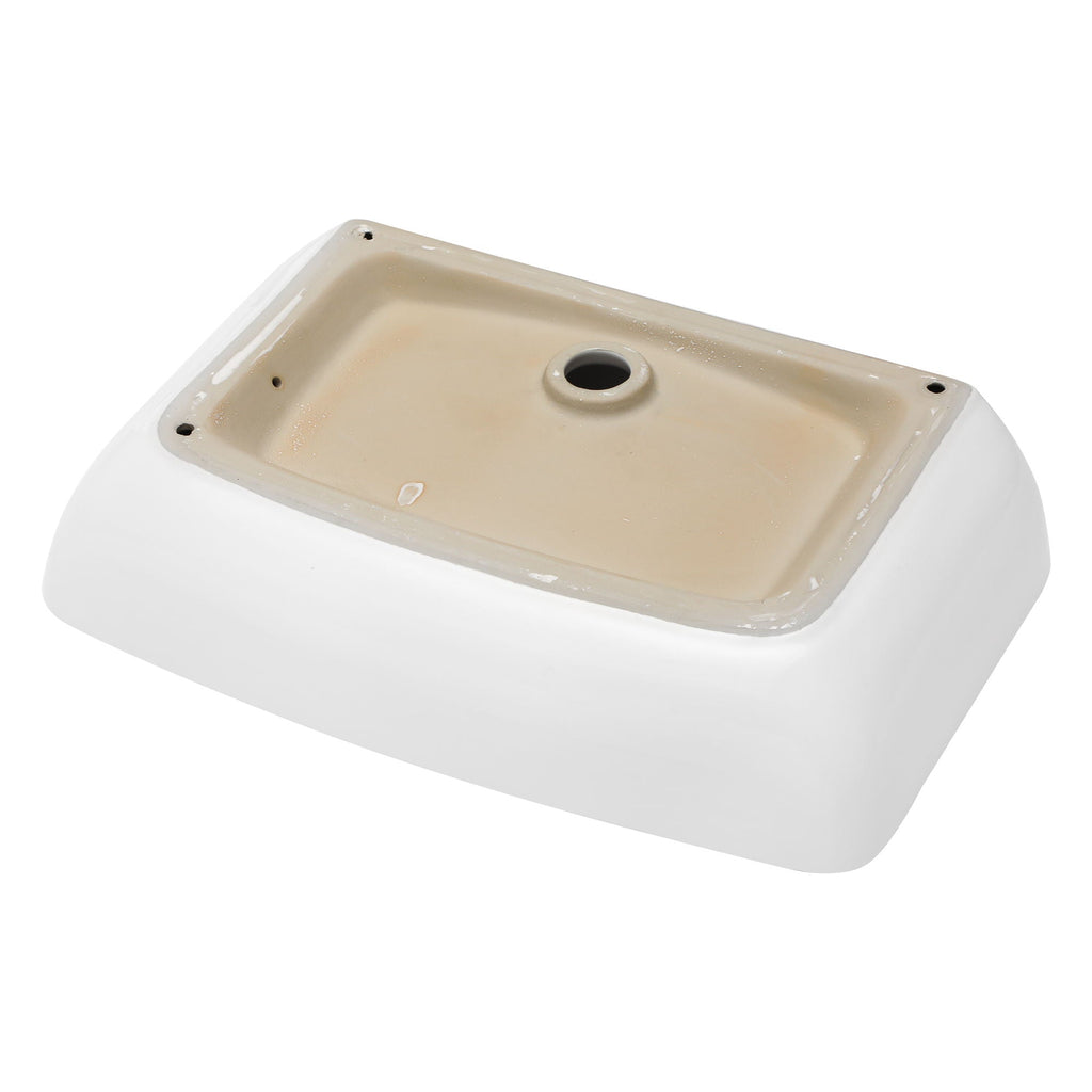 Rectangular Vessel Bathroom Sink with Sleek Modern Design - White