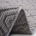 Guros Collection 6.7x9 Rug with Stain-Resistant Polypropylene - Grey+White