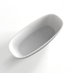 Matte White Freestanding Soaking Bathtub with Ergonomic Design - Solid Surface