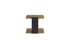 Black Channel Chairside Table with Storage Shelf