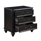 Charcoal Nightstand with Three Drawers - Brown Mix
