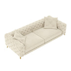 3-In-1 Convertible Sleeper Sofa Set with Deep Seat & Movable Ottoman - White, Beige, Gray