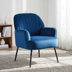 Upholstered Accent Armchair with Shell-Shaped Design - Multiple Colors