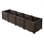 Rectangular Plastic Planting Box Kit with Water Barrier - Coffee