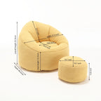 High Pressure Foam Bean Bag Sofa Chair with Footrest – Multiple Colors