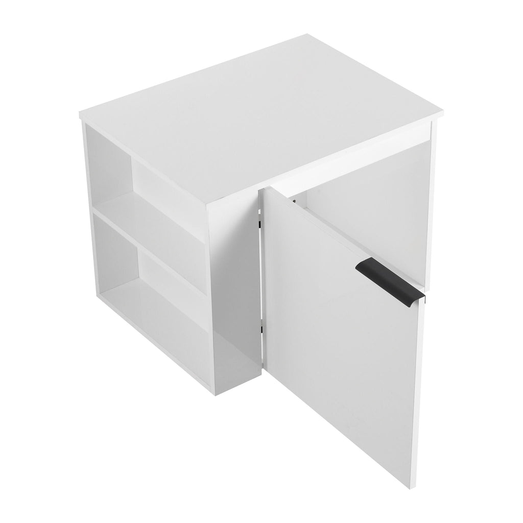 Modern Bathroom Vanity with Side Storage - Light Brown or White