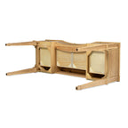 Dauphin 3 Drawer Executive Desk with Soft-Close Drawers - Light Brown or Gray