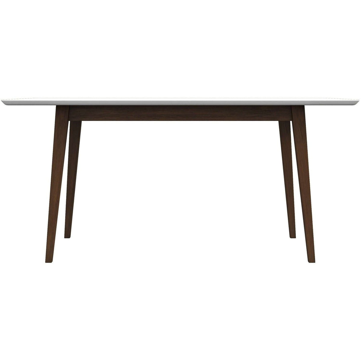 Modern Rectangular Dining Table with Solid Wood Construction - Dark Brown or White