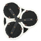 Ivory Accent Stool with Sherpa Upholstery - Wesley