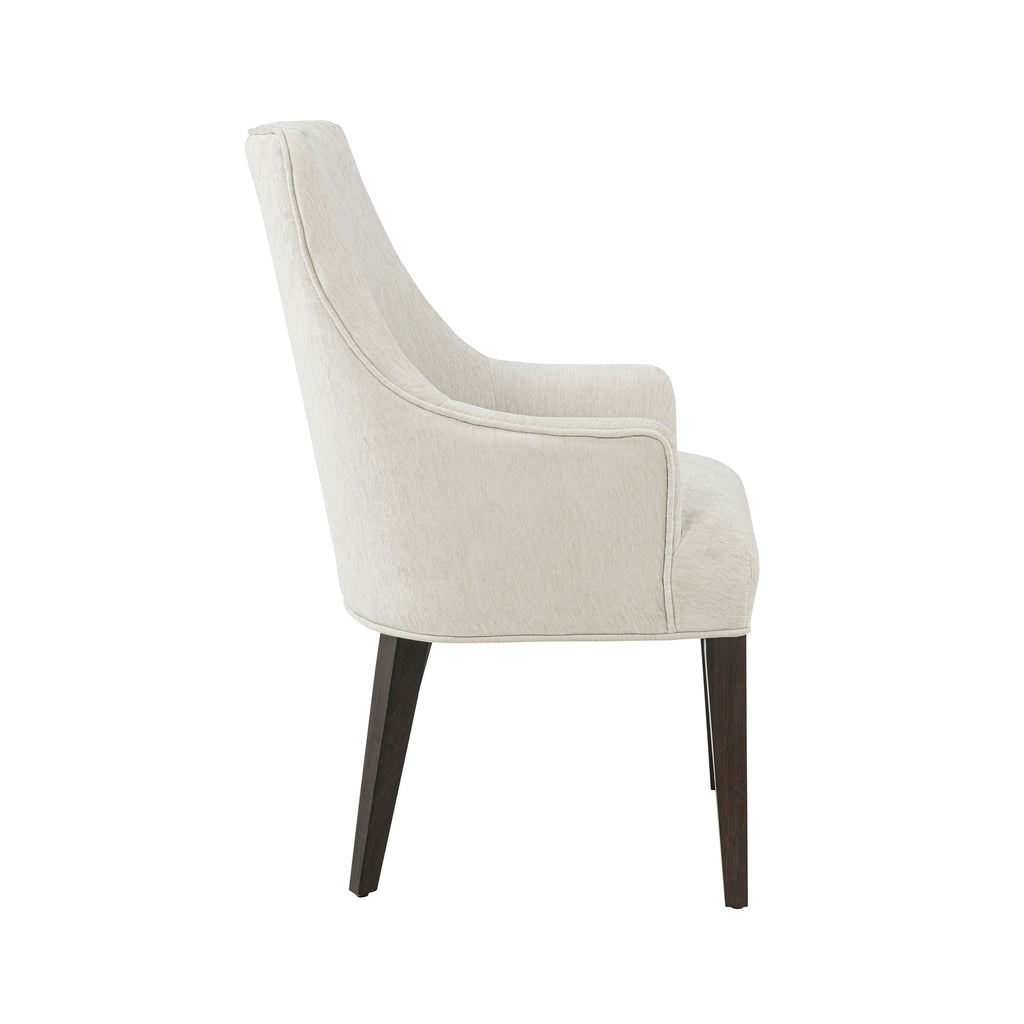 Upholstered Armchair with Ergonomic Backrest - Beige or Dark Gray
