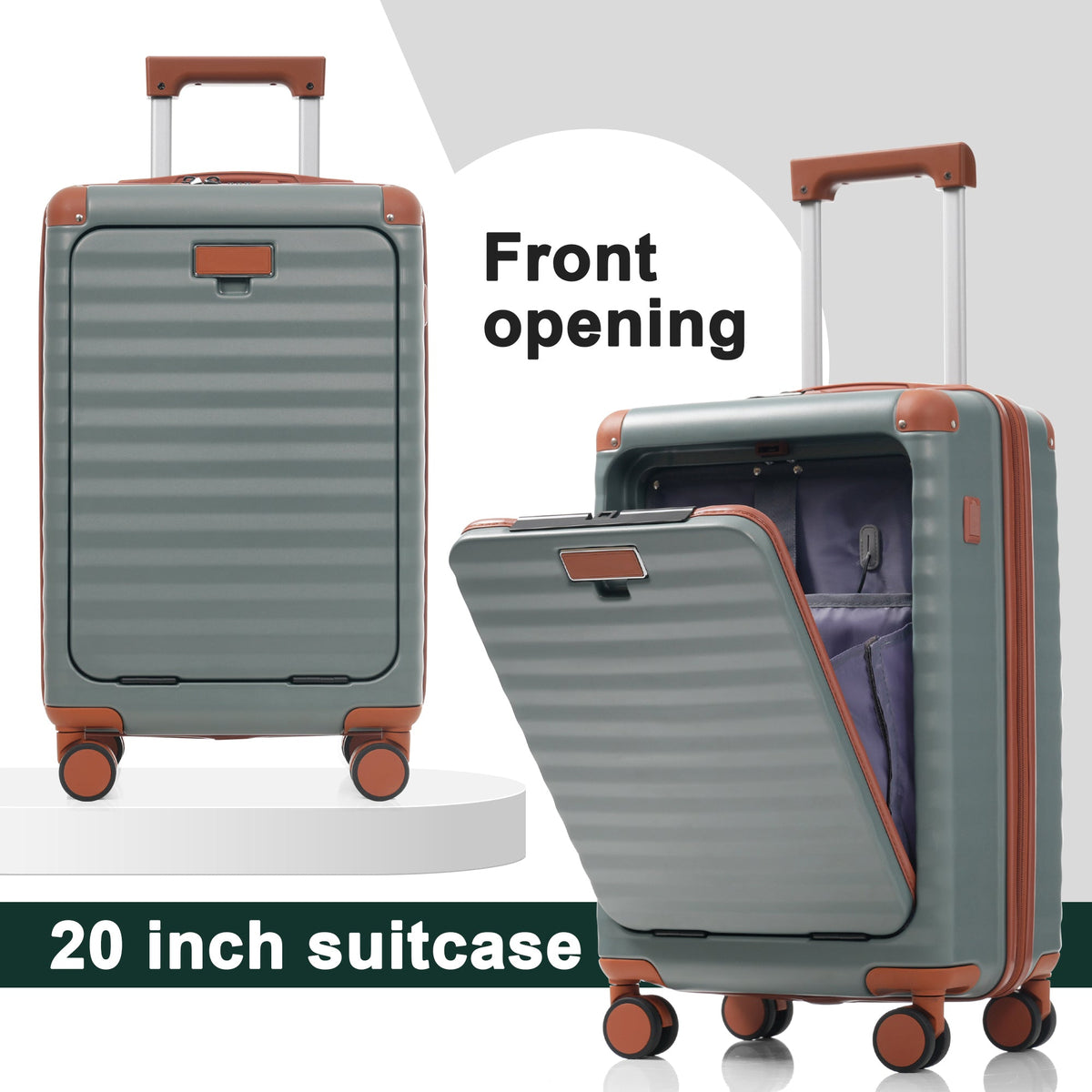 Deluxe 5-Piece Hard-Side Luggage Set with USB and TSA Locks - Multiple Colors