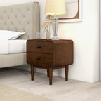 Alexa Night Stand with Solid Wood Construction - Brown