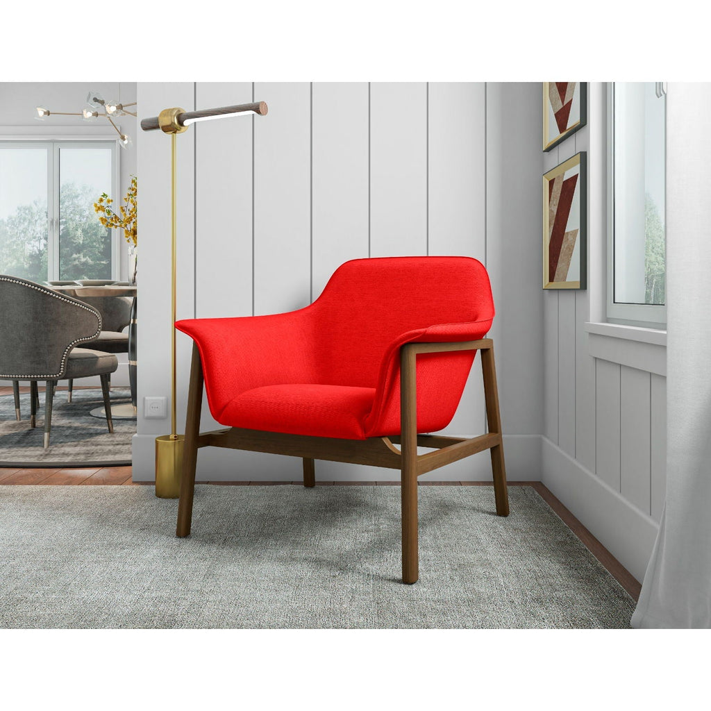 Weave Accent Armchair with Wood Frame - Gray, Beige, or Orange