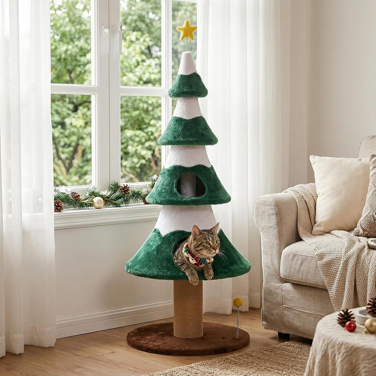 62" Cat Tree with Heavy Duty Base - Multi-Level Cat Furniture