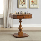 Bishop Reversible Chess Checker Game Table with Game Tray - Light Brown