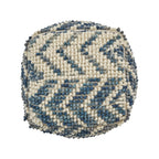 Alina Wool and Cotton Pouf with Polystyrene Filling - Natural