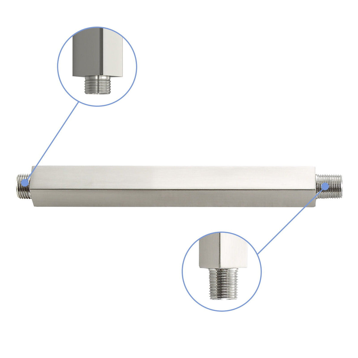 Premium 8" Ceiling Mounted Shower Arm with Flange - Black or Gray