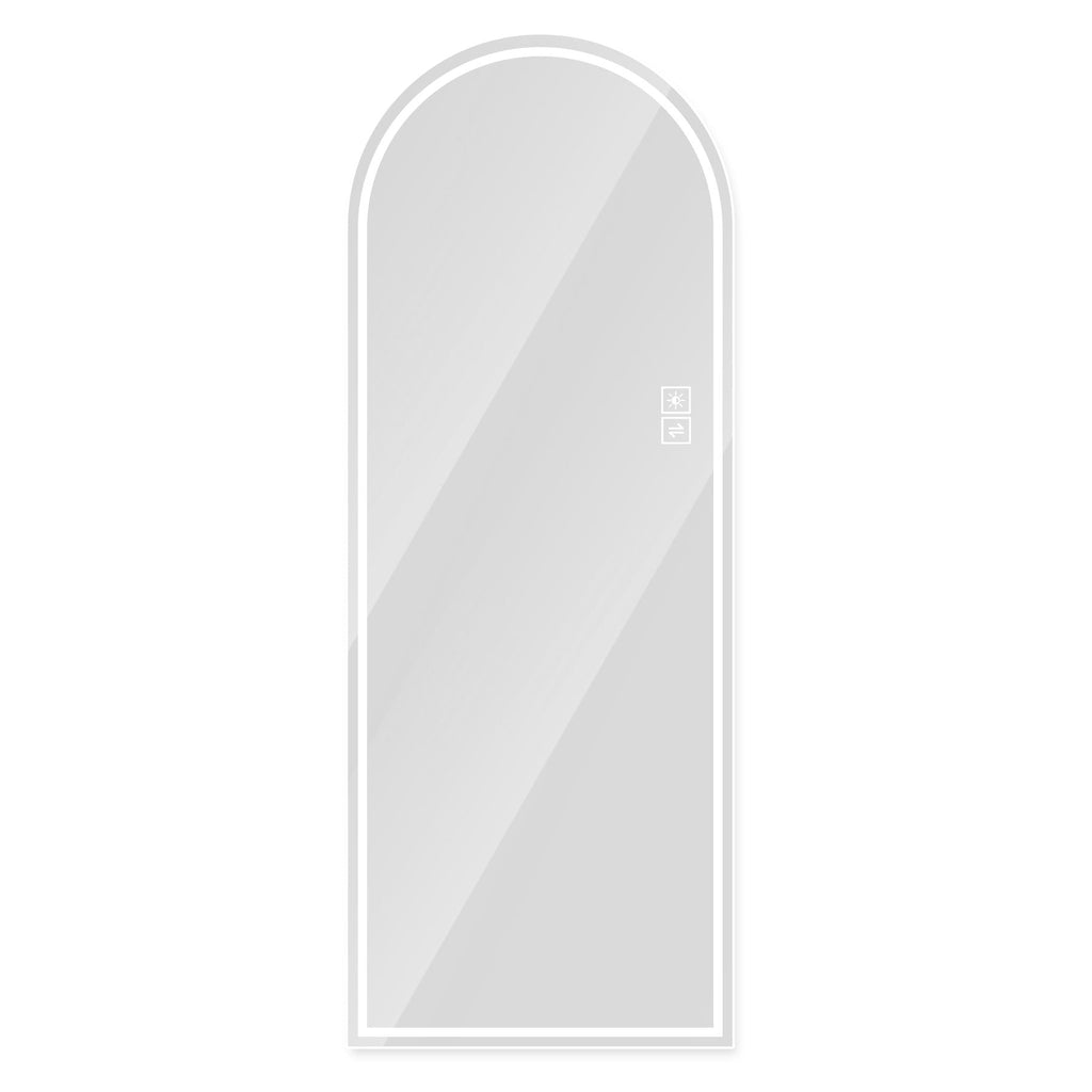 Arch Design LED Full Length Mirror with Dimmable LED Lights - Silver