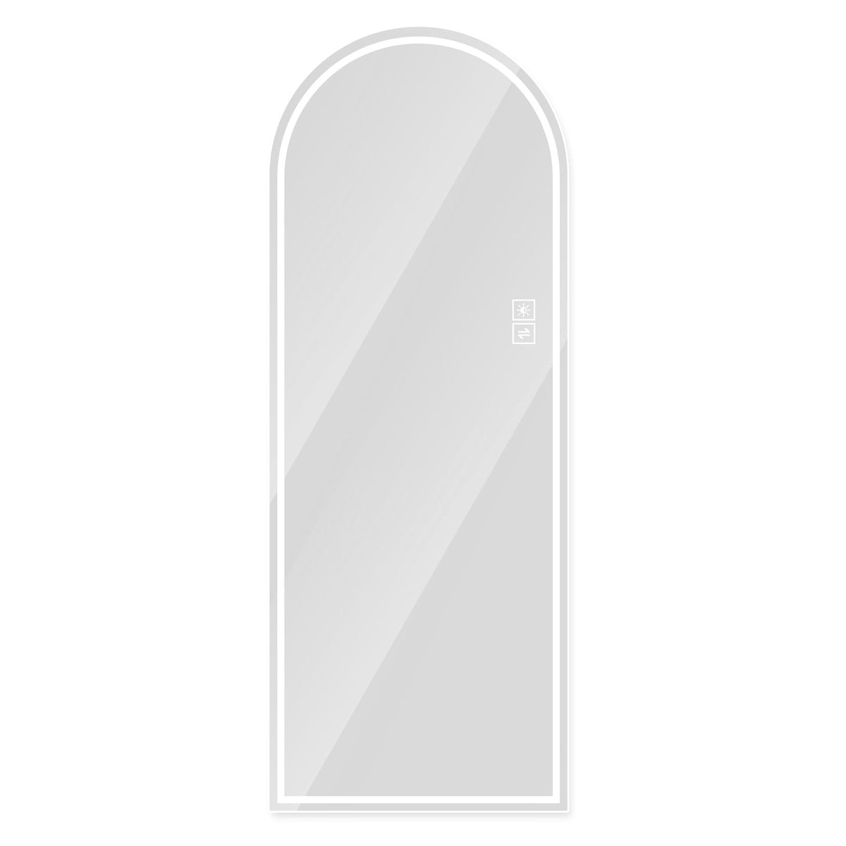 Arch Design LED Full Length Mirror with Dimmable LED Lights - Silver