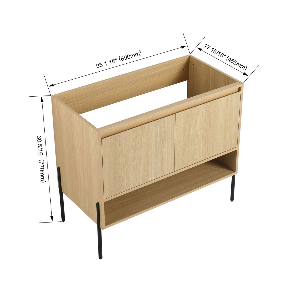 Freestanding Bathroom Vanity with Soft Close Cabinet Doors - Light or Dark Brown