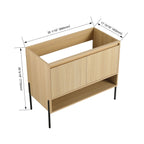 Freestanding Bathroom Vanity with Soft Close Cabinet Doors - Light or Dark Brown