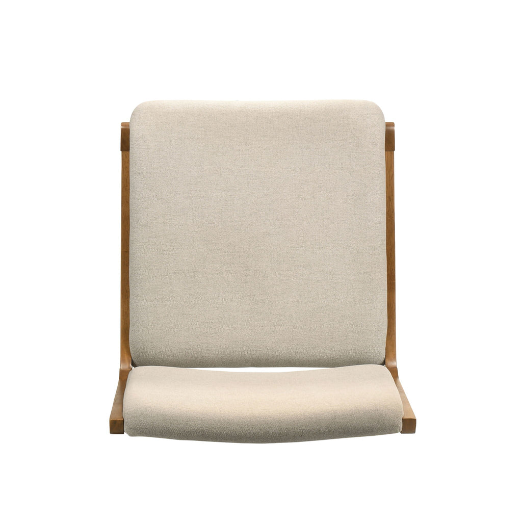 Contemporary Dining Chair Set with Upholstered Fabric Seats - Light Brown