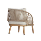 Acacia Wood Patio Seating Set with Rope Accents - 4-Piece