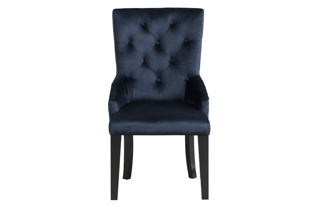 Varian II Side Chair with Tufted Backrest - Dark Navy