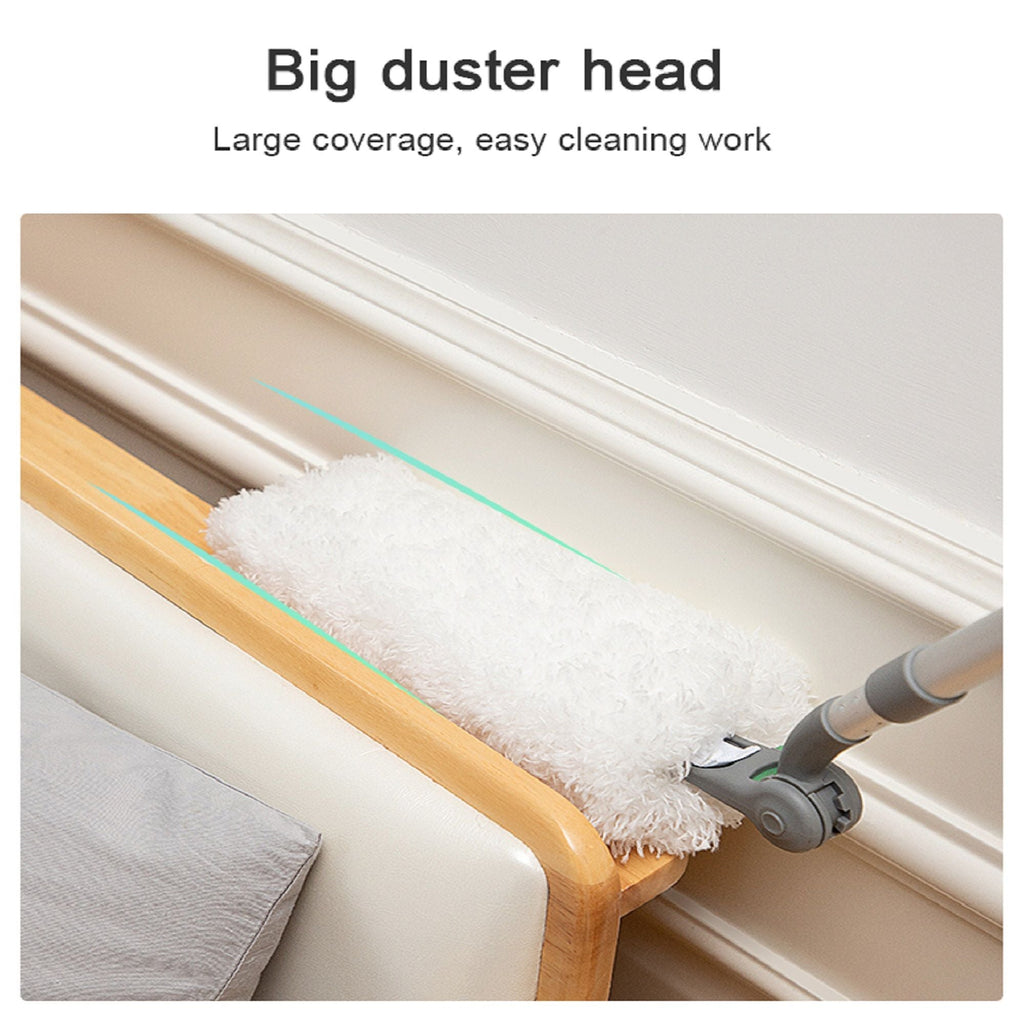 Long Handle Duster With Extension Bar - White